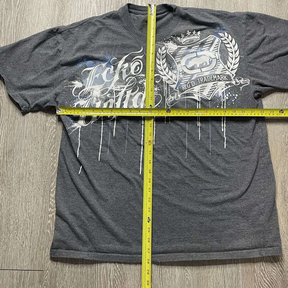 Ecko Unltd Paint Drip Logo T Shirt Black Size L Skate Y2K - Picture 3 of 4